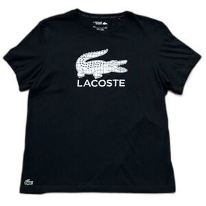 Lacoste Sport Ultra Dry Graphic T Shirt Mens XL Black Logo Tee Athletic Tennis